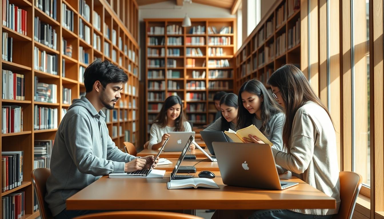 Students working in research laboratory